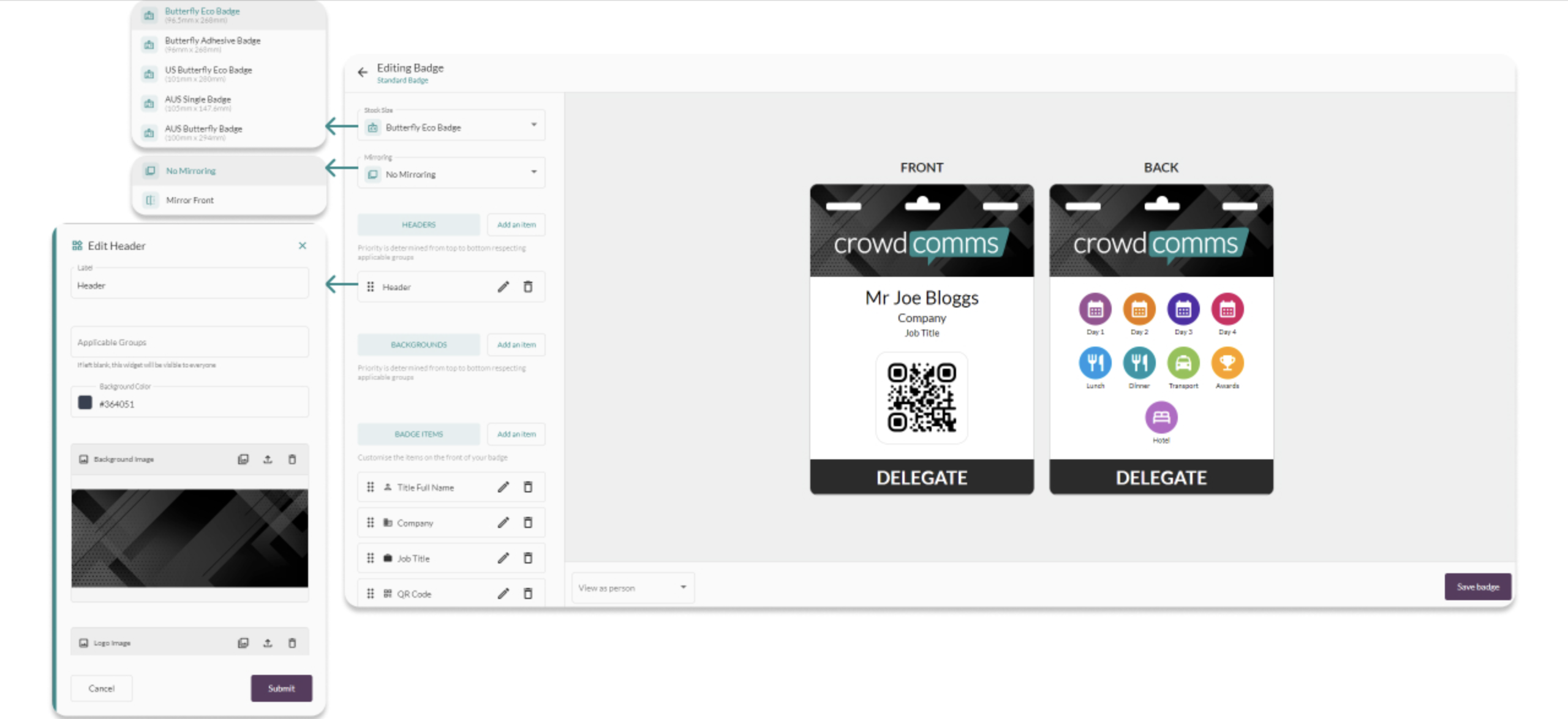 Event Badges, Badge Design, Customisable Badges